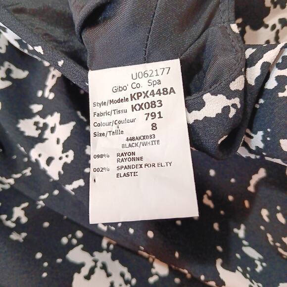 MICHAEL KORS COLLECTION‎ Dress Size 8 Black and White Abstract Made in Italy - Picture 8 of 11
